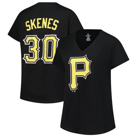 Women's Profile Paul Skenes Black Pittsburgh Pirates Plus Size Name & Number V-Neck T-Shirt