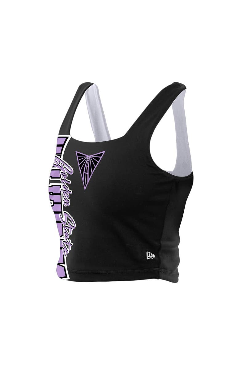 New Era Women's New Era Eclipse Black/White Golden State Valkyries Reversible Cropped Sport Classics Tank Top, Main, color, 