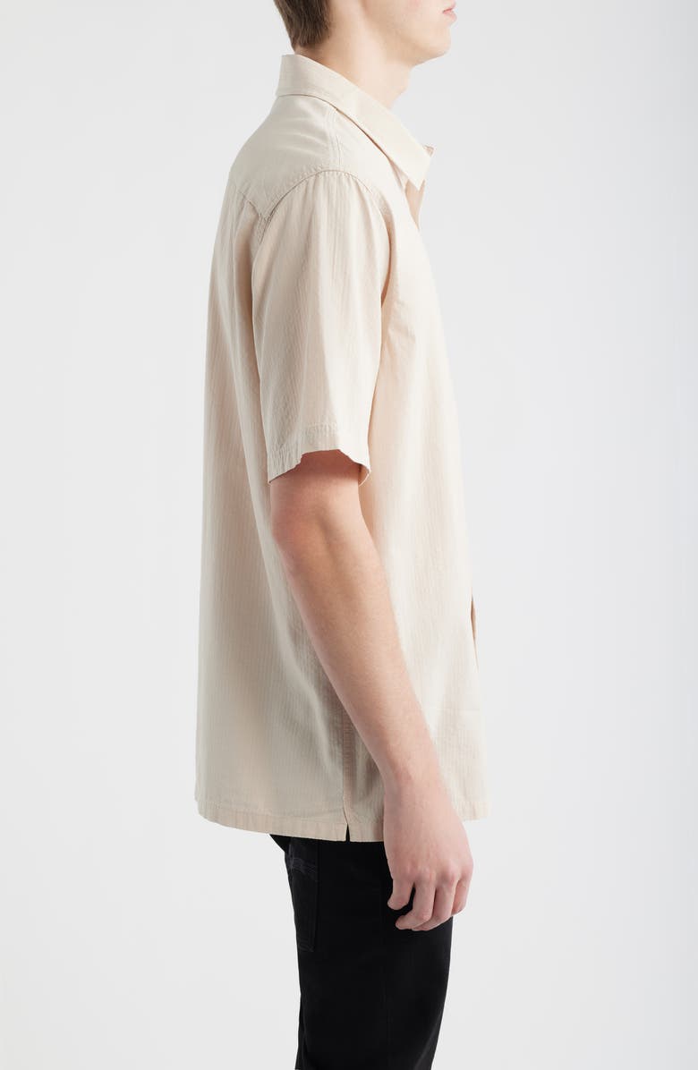 Rip Curl Short Sleeve Cotton Seersucker Button-Up Shirt, Alternate, color, Vintage White