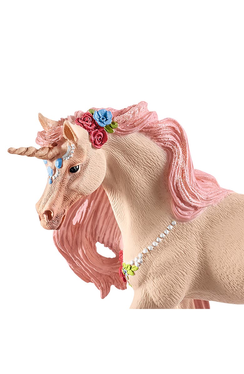 Schleich Bayala Decorated Unicorn Mare, Collectible Figurine, Plastic, Pink, Kids, Alternate, color, Multicolored