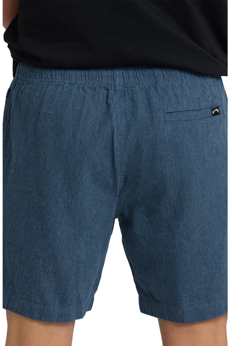 San 'O Layback Cotton & Linen Shorts, Alternate, color, BLUE HEATHER