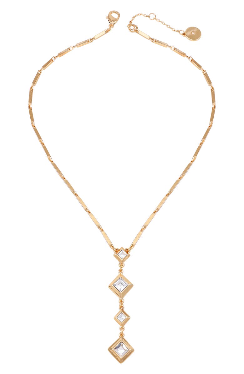 Vince Camuto Geometric Crystal Pendant Necklace, Main, color, Gold Tone