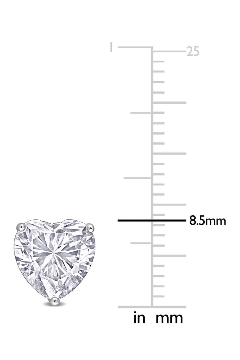 Sterling Silver Lab Grown Moissanite Heart Stud Earrings, Alternate, color, SILVER