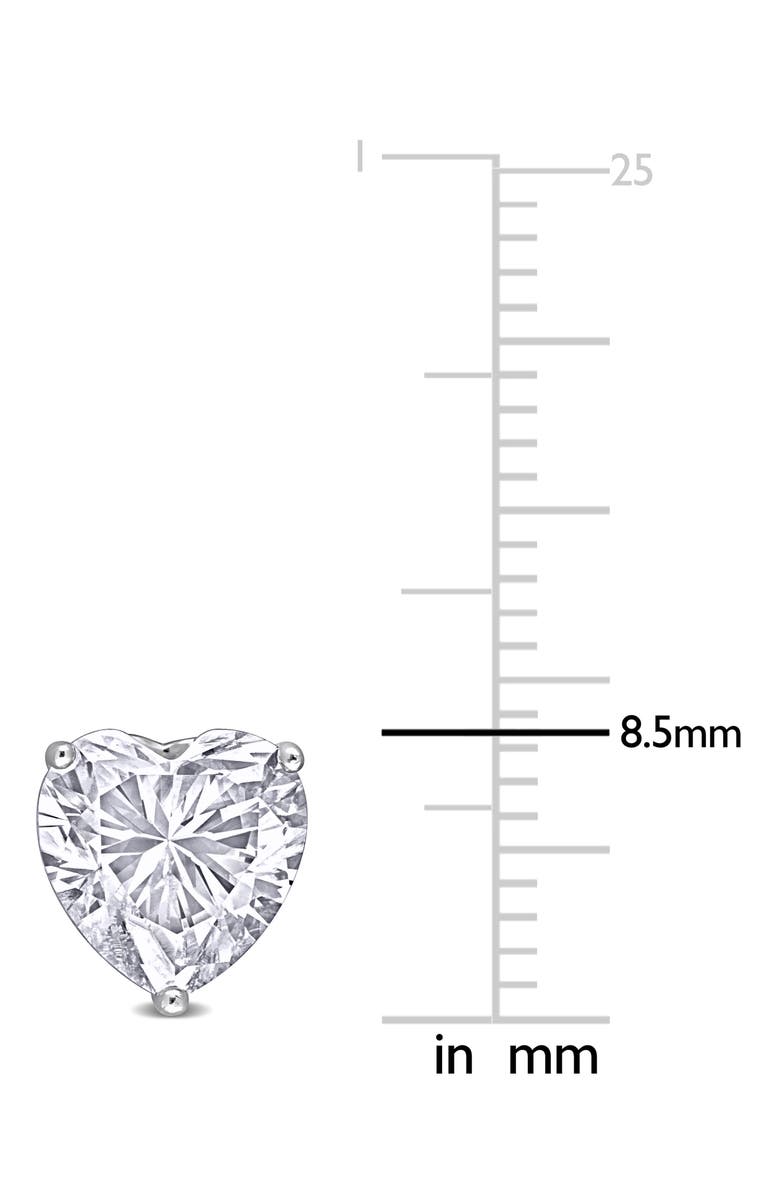 DELMAR Sterling Silver Lab Grown Moissanite Heart Stud Earrings, Alternate, color, Silver