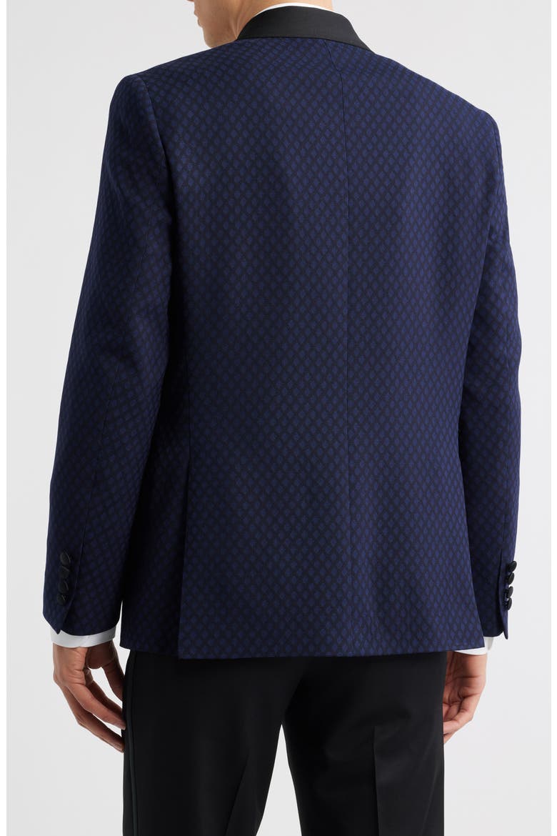 Ethan Diamond Jacquard Wool Dinner Jacket, Alternate, color, NAVY