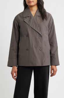 Eileen Fisher Organic Cotton Blend Crop Trench Coat