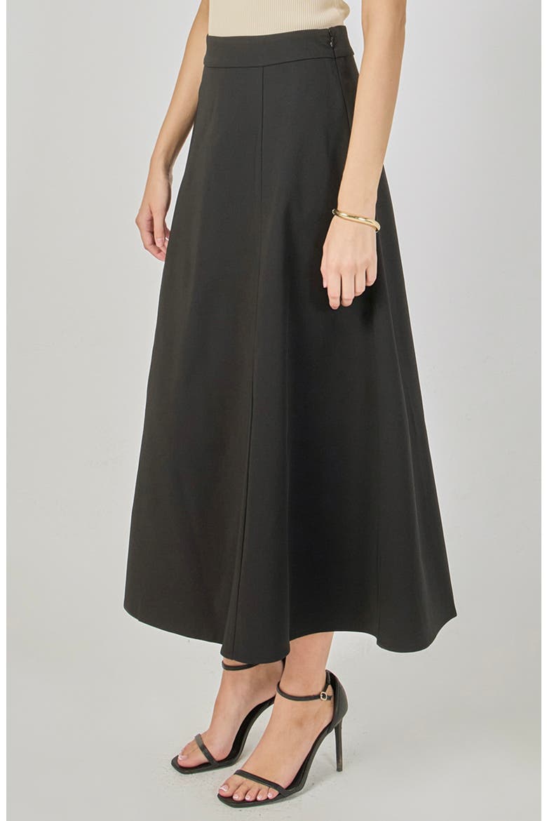 A-Line Midi Skirt, Alternate, color, BLACK