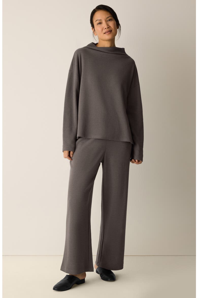 Funnel Neck Boxy Organic Cotton Blend Top, Alternate, color, RYE