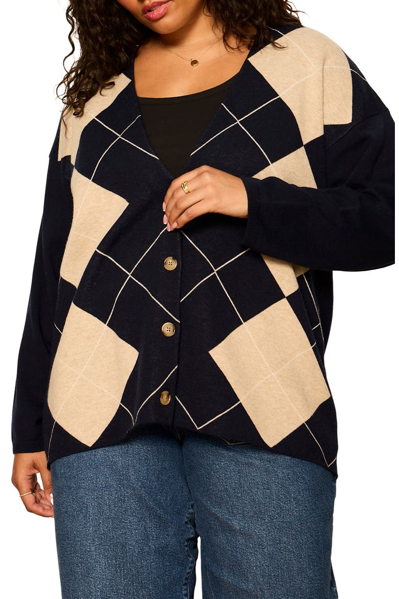Arden Argyle Cardigan, Alternate, color, LOMA ARGYLE BLUE