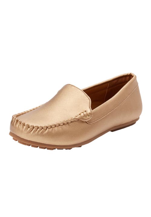 Comfortview The Milena Slip On Flat In Gold