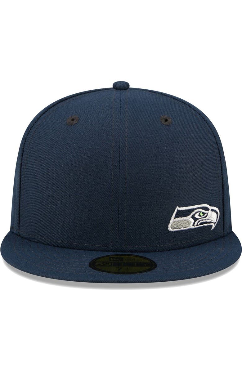 New Era Men's New Era College Navy Seattle Seahawks Flawless 59FIFTY Fitted Hat, Alternate, color, 