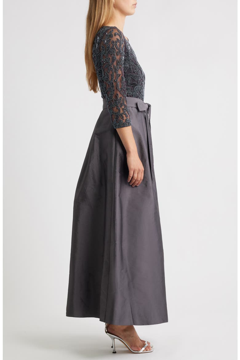 Sequin Bodice Gown, Alternate, color, SLATE 421