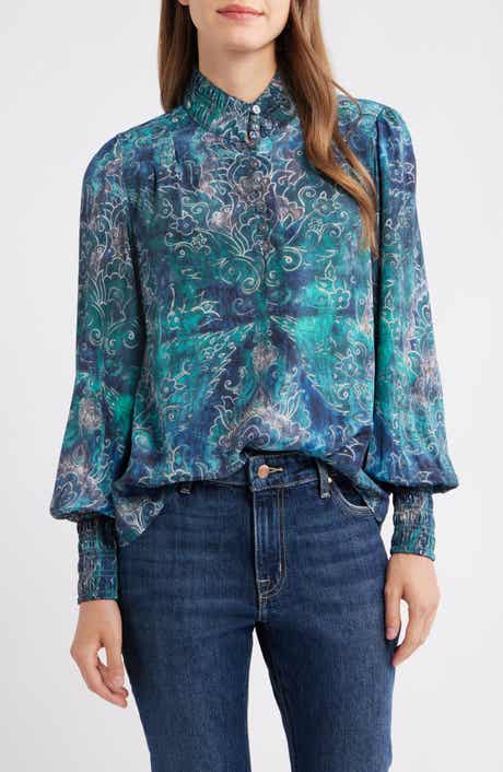 Smocked Cuff Long Sleeve Top