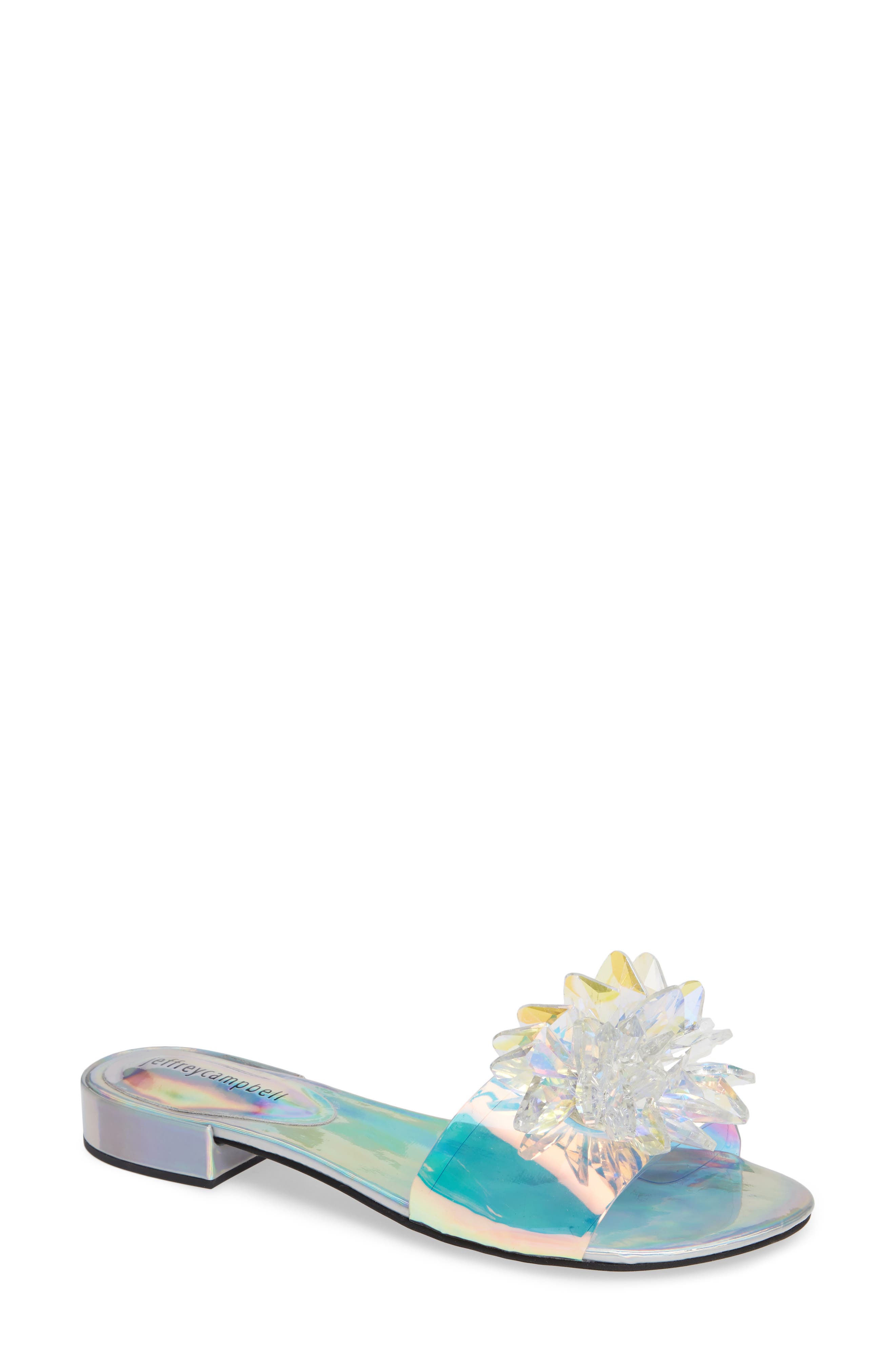 Jeffrey Campbell Snowflake Embellished Slide Sandal, Main, color, 