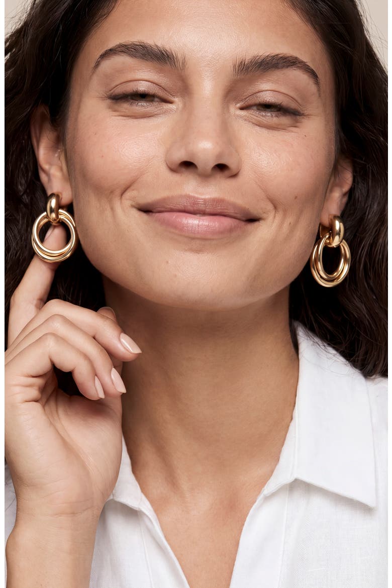 Interlocking Duo Stud Earrings, Alternate, color, GOLD