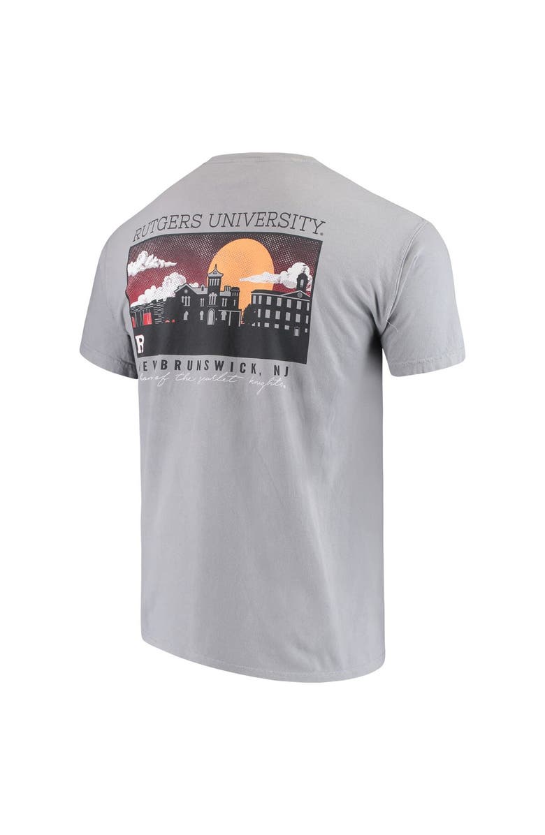 IMAGE ONE Men's Gray Rutgers Scarlet Knights Team Comfort Colors Campus Scenery T-Shirt, Alternate, color, 