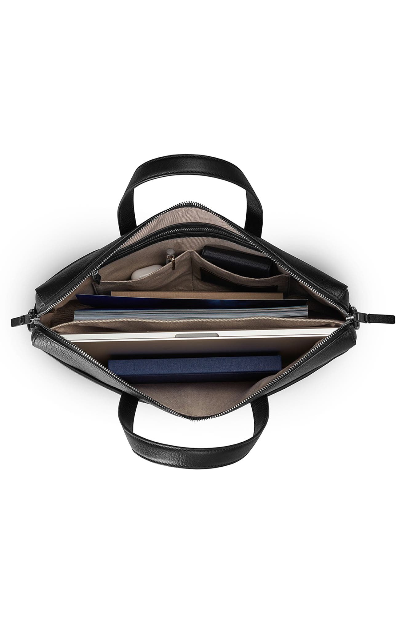 Shinola Canfield Essential Pebbled Leather Briefcase, Alternate, color, Black