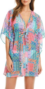 BLEU by Rod Beattie Ibiza Bohemia Chiffon Cover-Up Caftan