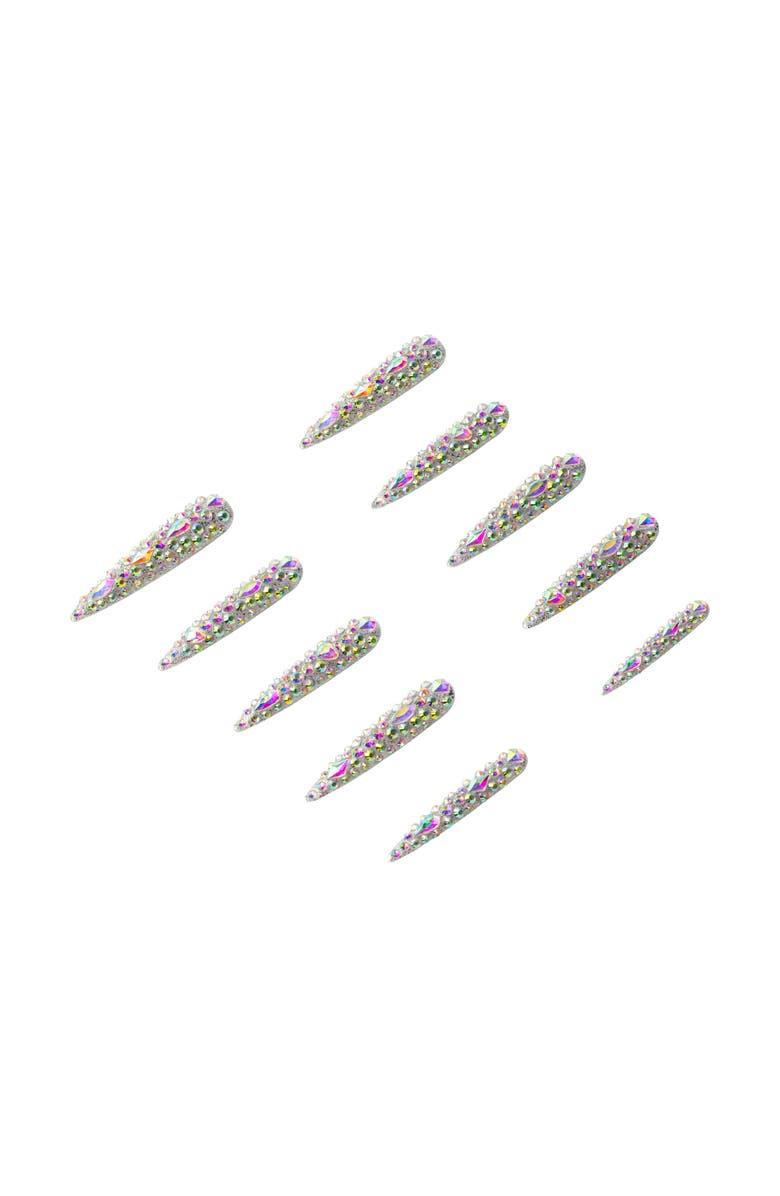 3H Nails Diamond Dust Luxury Handmade Press On Nails, Alternate, color, Metallic Silver