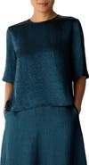 Eileen Fisher Round Neck Elbow Sleeve Top