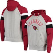 STARTER Men's Starter Heathered Gray/Cardinal Arizona Cardinals Home Run Raglan Pullover Hoodie