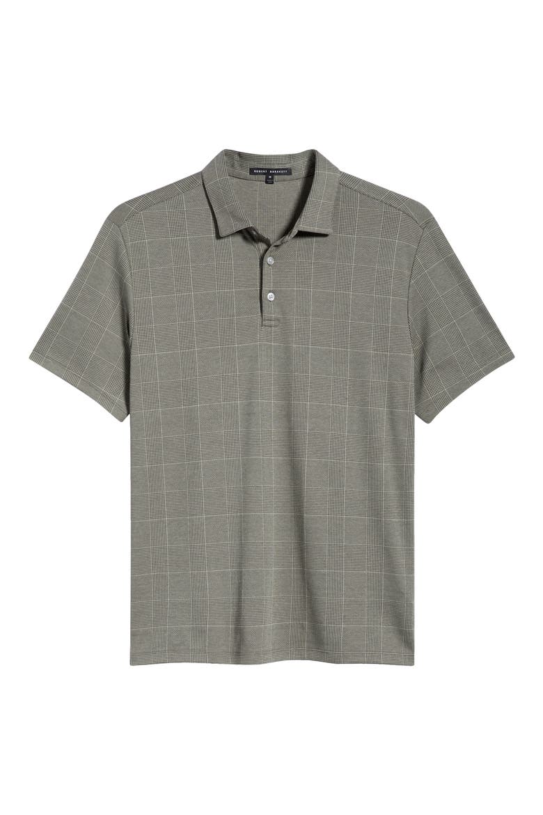 Ardyn Grey Check Cotton Blend Polo, Alternate, color, BELUGA