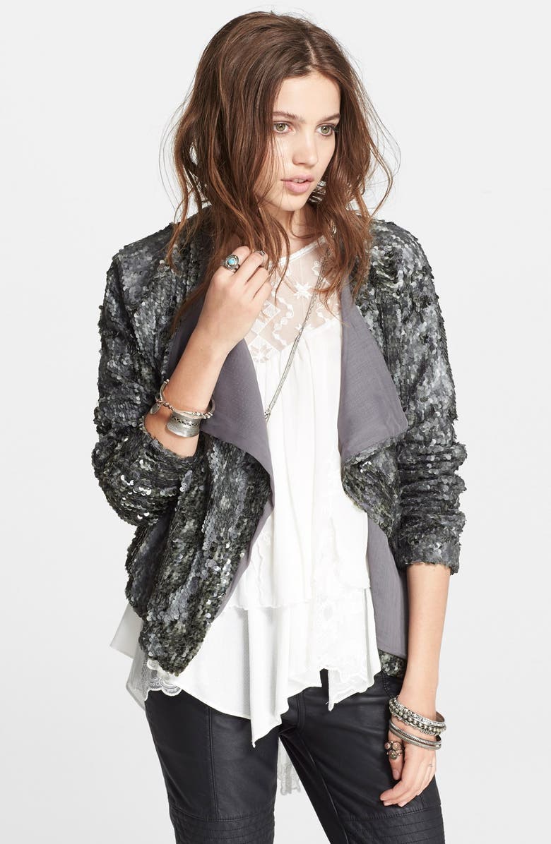 Free People Sequin Party Jacket, Main, color, 