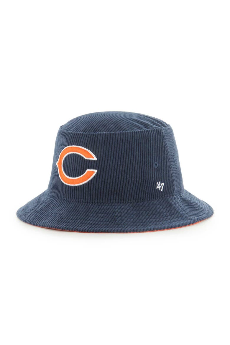 Men's '47 Navy Chicago Bears Thick Cord Bucket Hat, Main, color, Navy