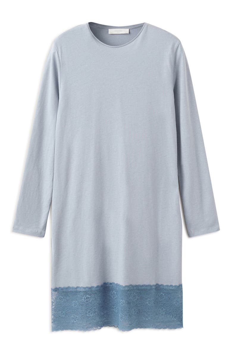 Lace Trim Nightgown, Alternate, color, BLUE