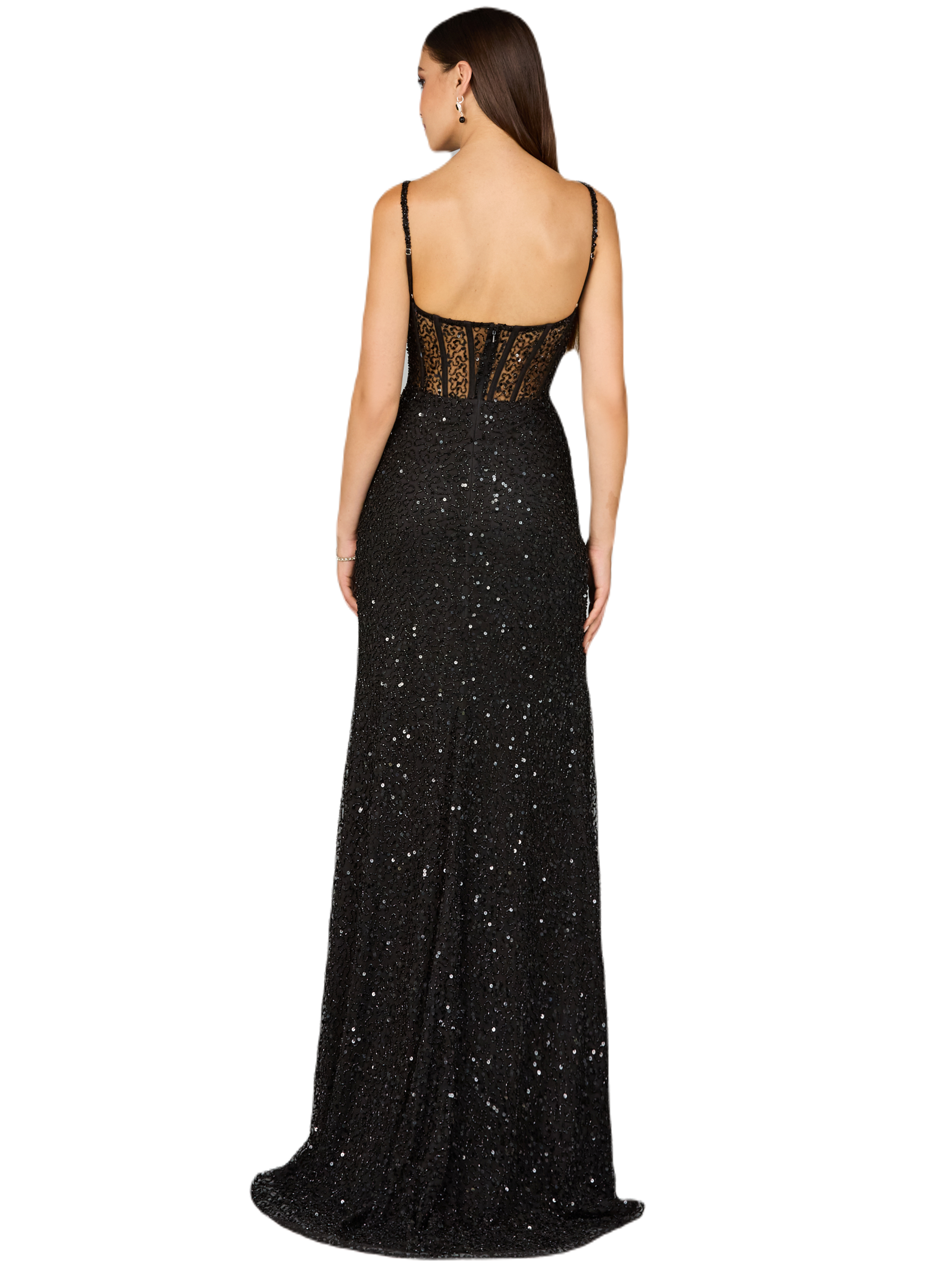 LARA New York Elegant Corset Gown with Slit (Women) | Nordstrom