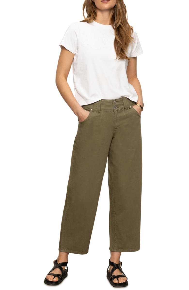 Sanctuary Side Car High Waist Ankle Barrel Jeans, Alternate, color, Burnt Oliv