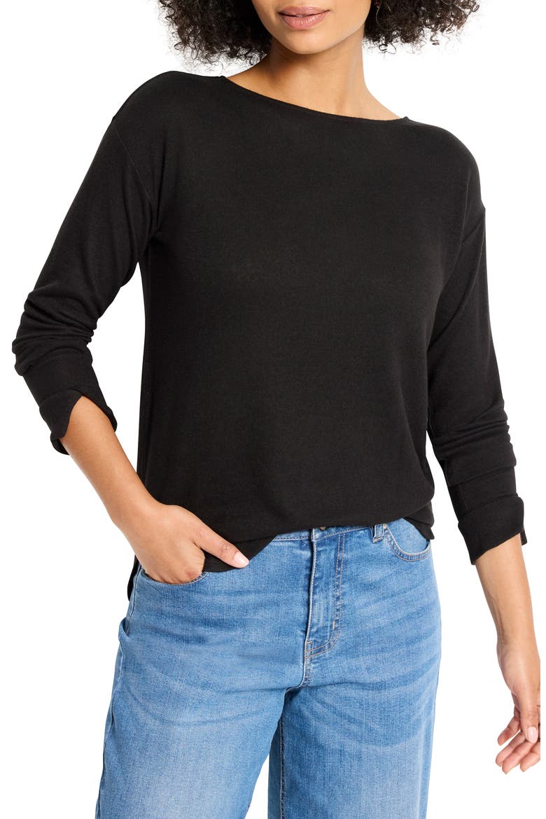 Everyday Easy Cozy Knit Top, Main, color, BLACK ONYX