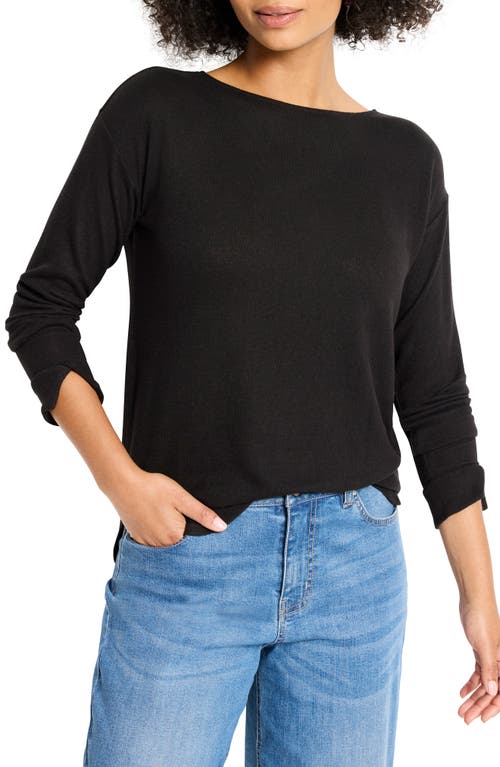 Nzt By Nic+zoe Everyday Easy Cozy Knit Top In Black