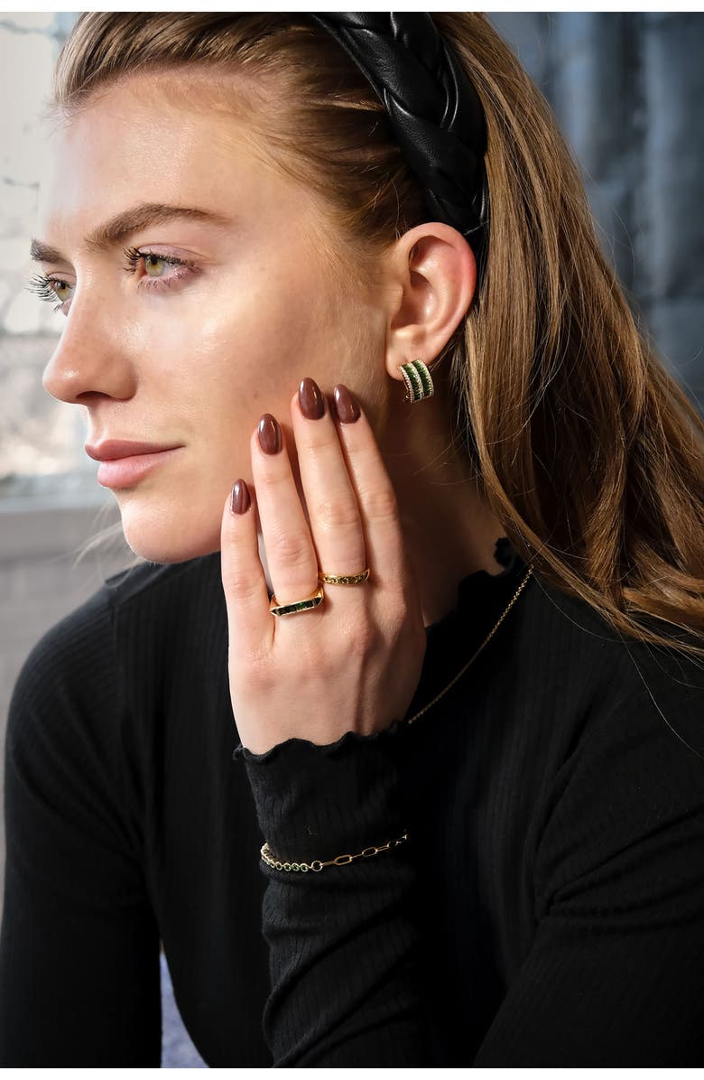 Sterling Forever Rayna CZ Ring, Alternate, color, Gold