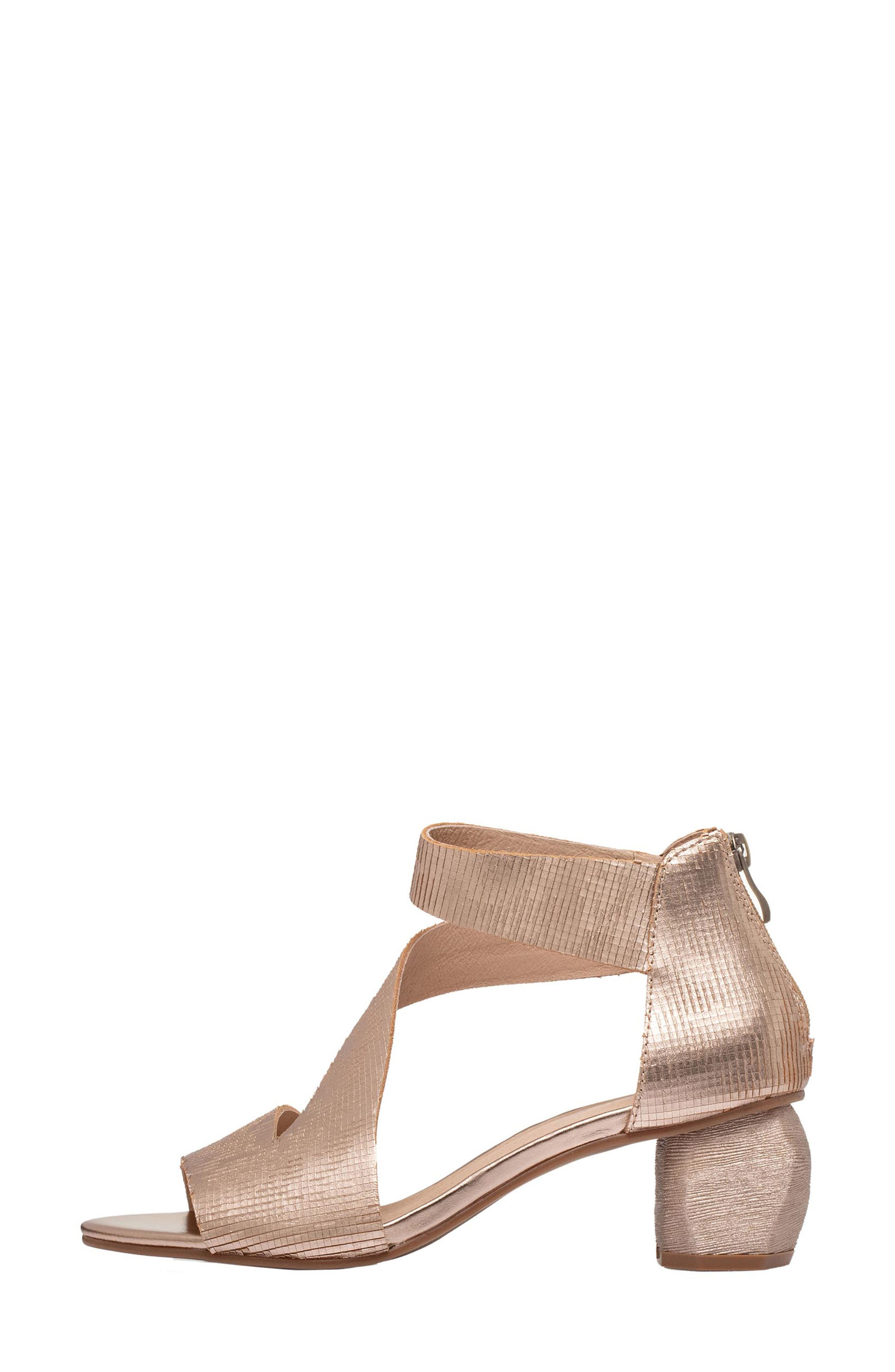 ANTELOPE Amara Metallic Leather Kitten Heel Sandal, Alternate, color, 