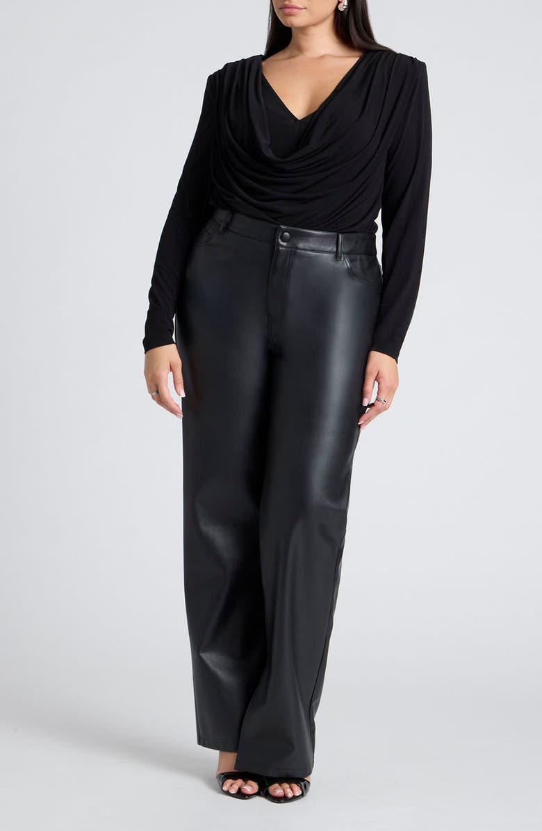 ELOQUII Dramatic Cowl Drape Top, Alternate, color,