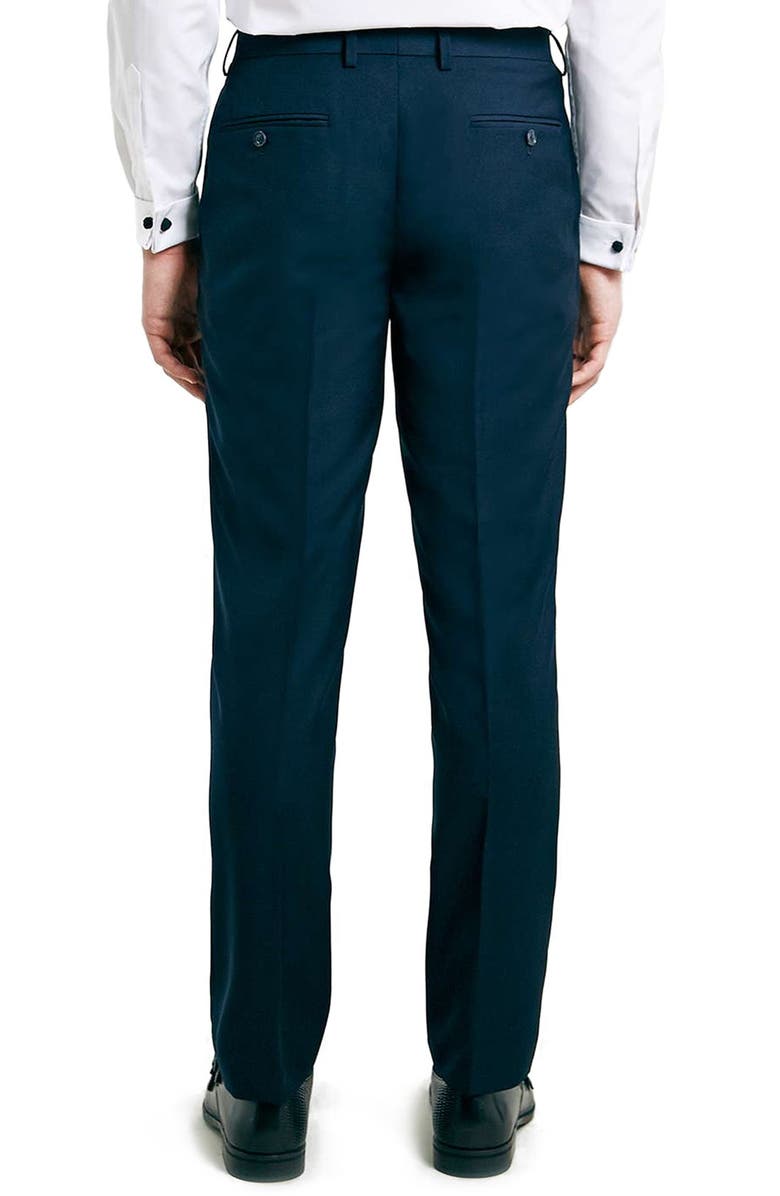Topman Skinny Fit Navy Suit Trousers, Alternate, color, 