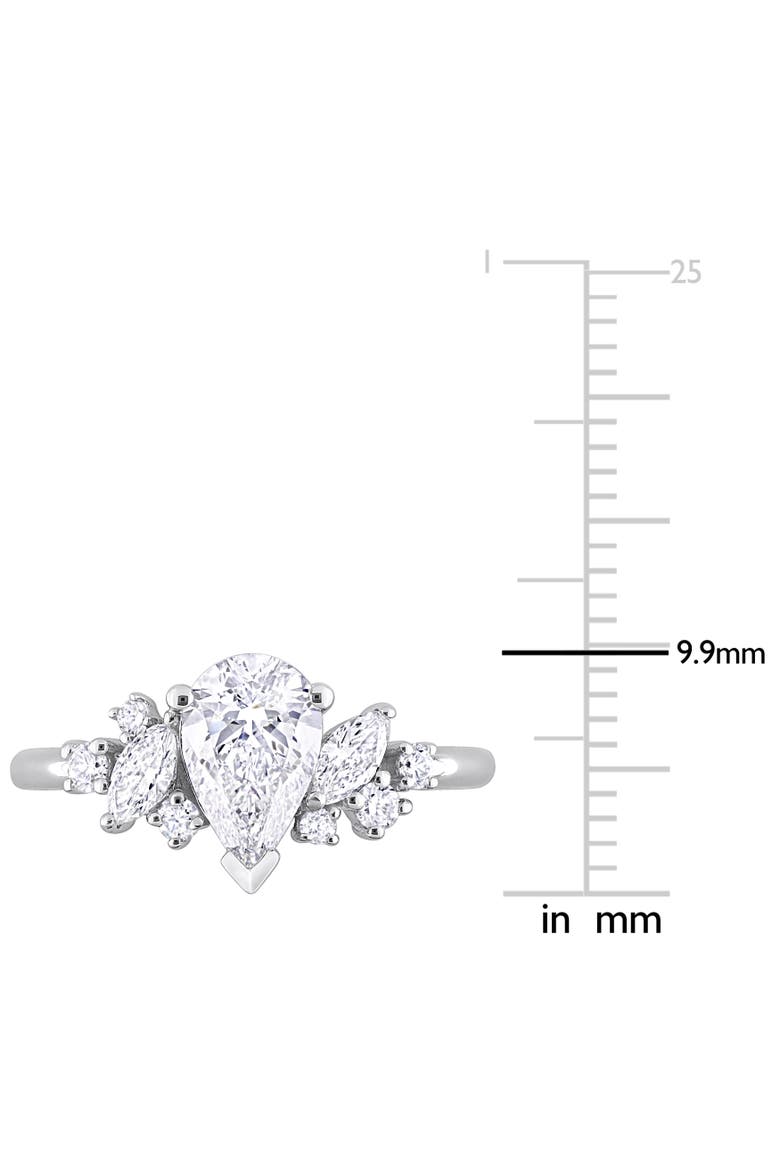 Lab-Grown Diamond Pear Cluster Ring 14k, Alternate, color, White Gold