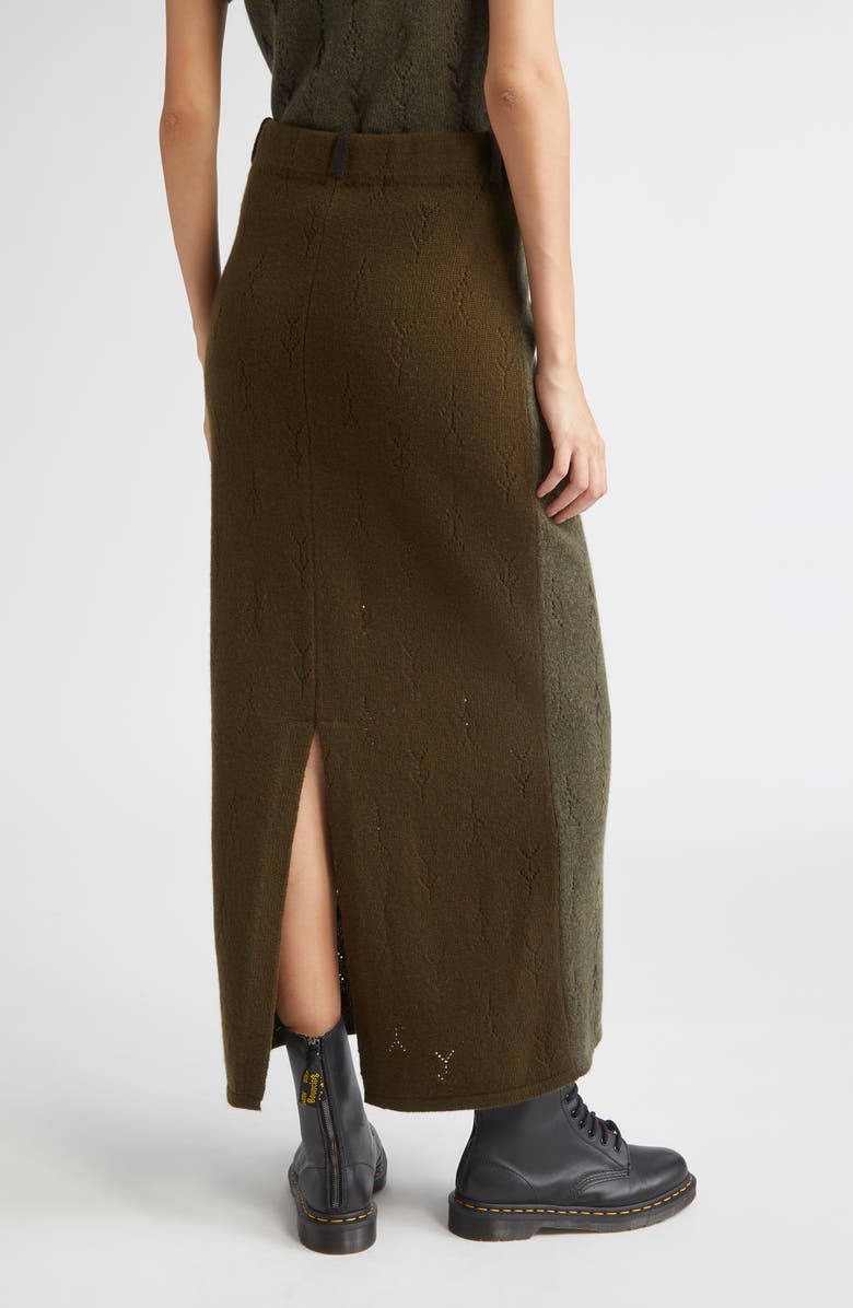 YanYan Daisy Colorblock Lambswool A-Line Maxi Skirt, Alternate, color,