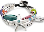 UNODE50 Silver-plated beaded bracelet with beads and a star