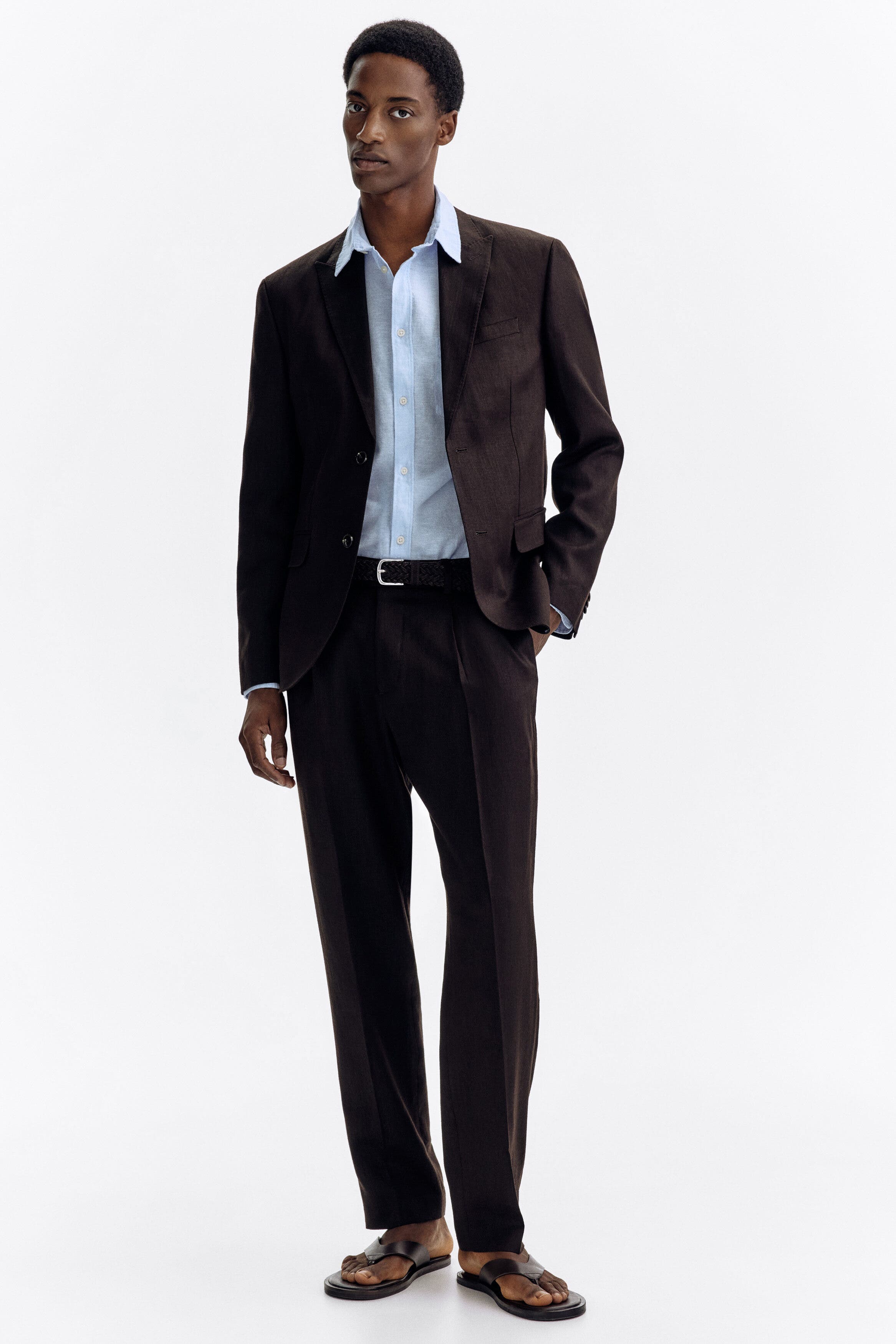 Regular-fit linen-blend jacket - image 2