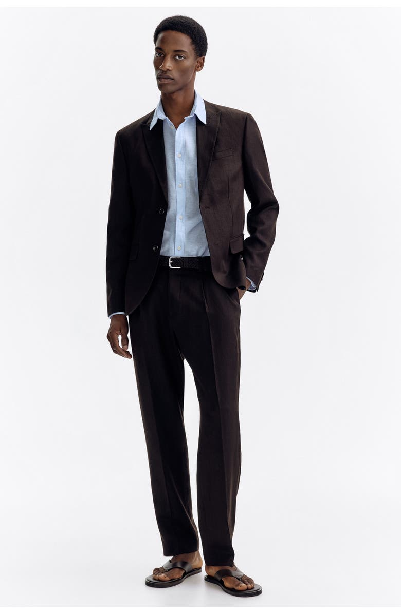 H&M Regular Fit Linen-blend Jacket, Alternate, color, 