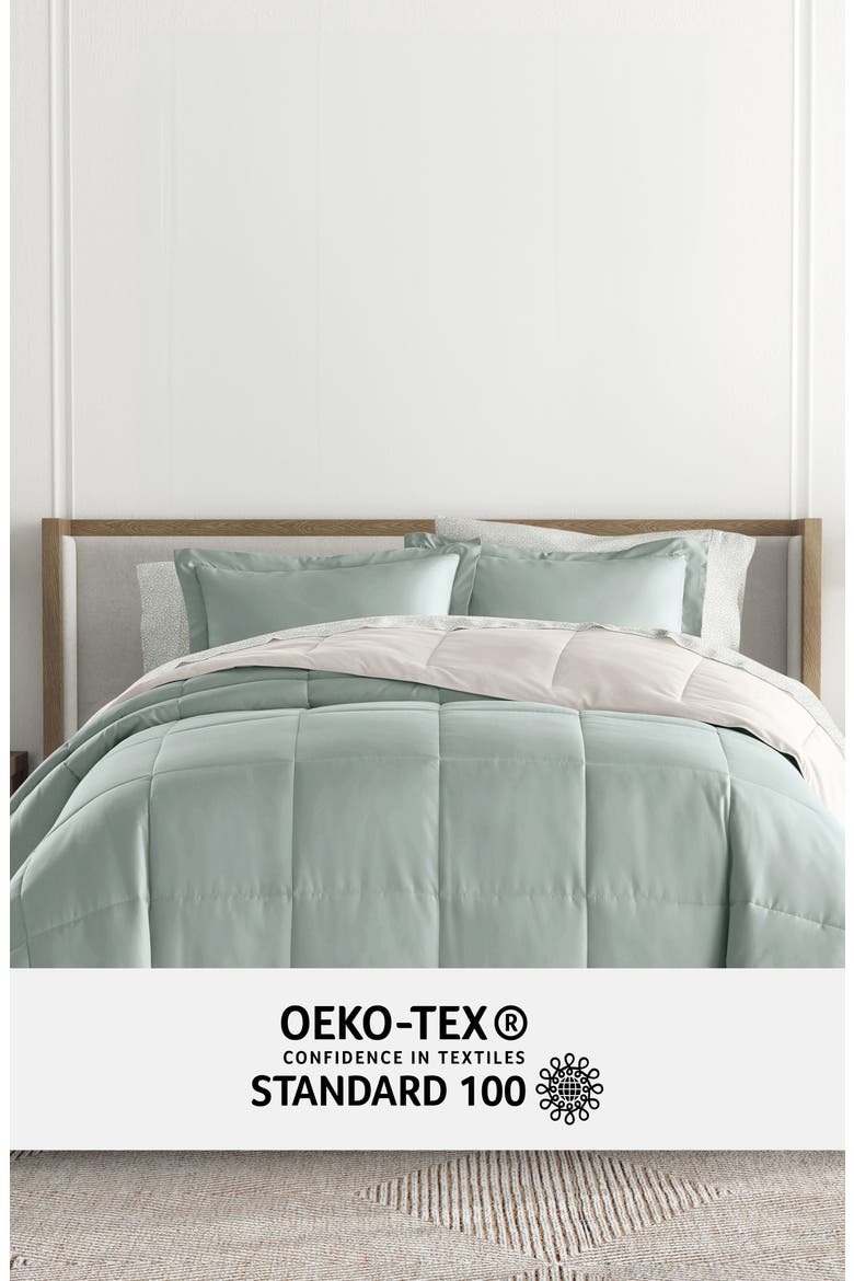 7-Piece Assorted Reversible Comforter Set, Alternate, color, EUCALYPTUS