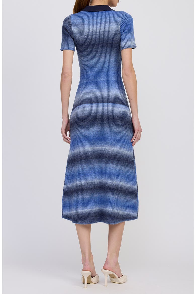 Ora Rib Midi Sweater Dress, Alternate, color, NAVY LIGHT BLUE IVORY