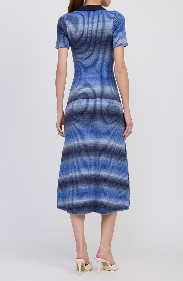 En Saison Ora Rib Midi Sweater Dress, Alternate, color, Navy Light Blue Ivory