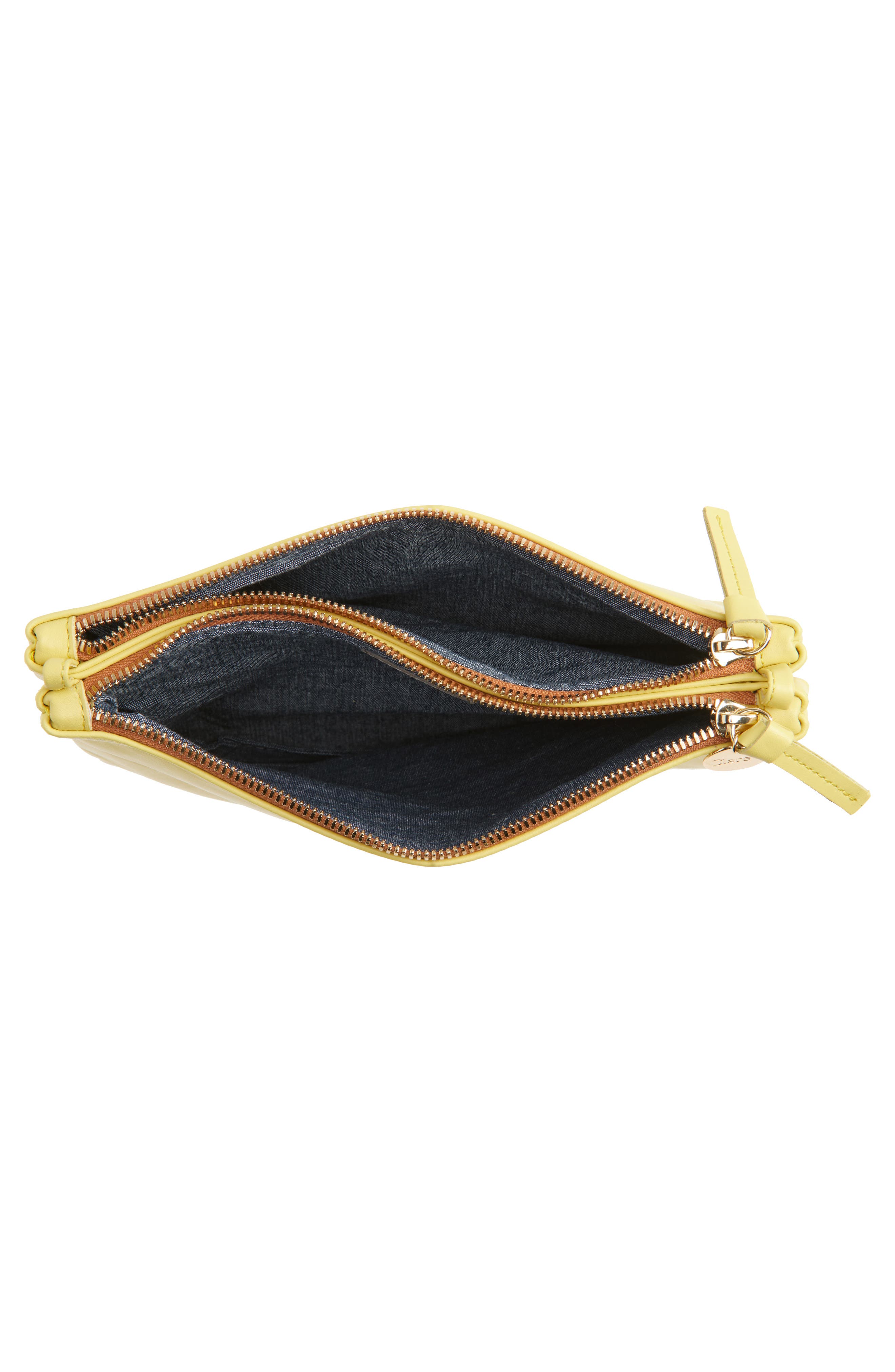 Clare V. Double Sac Bretelle Leather Crossbody Bag, Alternate, color, Butter