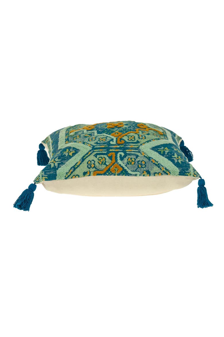 Lotus Tassel Accent Pillow, Alternate, color, BLUE GREEN MULTICOLOR