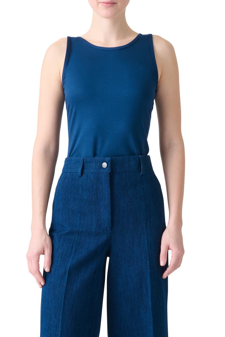 Dot Detail Sleeveless Stretch Modal Top, Main, color, INK