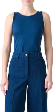 Akris punto Dot Detail Sleeveless Stretch Modal Top