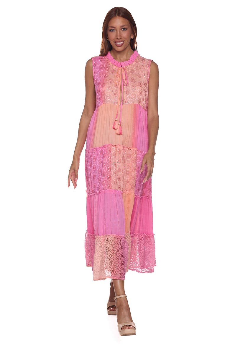 Embellished Tiered Maxi Dress, Alternate, color, PASTEL PINK